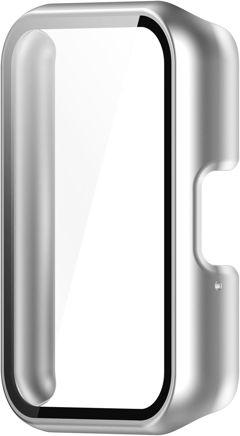 FanTEK Compatible for Samsung Galaxy Fit 3 Watch Case for Women Men, Scratch Resistant Shock Absorbing Case, Silver - Image 2